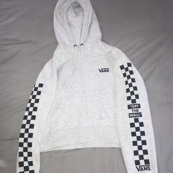 vans cropped raw cut hoodie